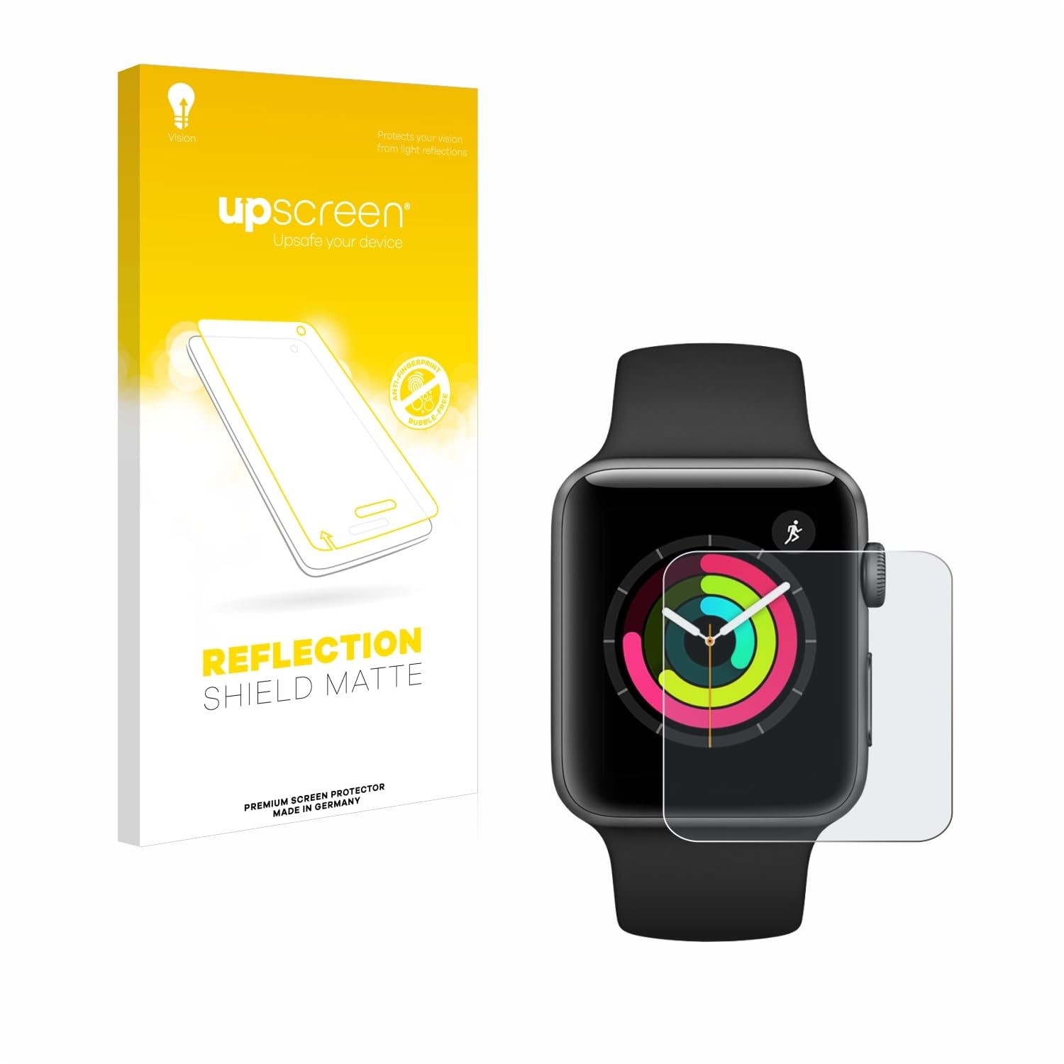 upscreen Entspiegelungs-Schutzfolie für Apple Watch Series 3 (42 mm) Displayschutz-Folie Matt [Anti-Reflex, Anti-Fingerprint]