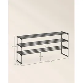 Möbel Kraft Schuhregal 117 x 55 x 30 cm schwarz