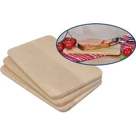 Hi Vesperbrett / Frühstücksbrett - 3er Set - 21,5 x 13,5 x 1 cm - glattes Holzbrett - Weiß