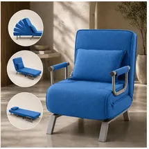 Makika Schlafsessel TED Stoff 59 x 83 x 0 cm Blau mit Kopfkissen