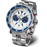 Vostok Europe Herrenuhr Lunokhod 2 Grand Chrono mit Edelstahlband Weiß/Blau 620A630-B