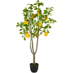 CREATIV green künstliche Pflanze Zitronenbaum im Kunststofftopf, 145cm, grün/gelb