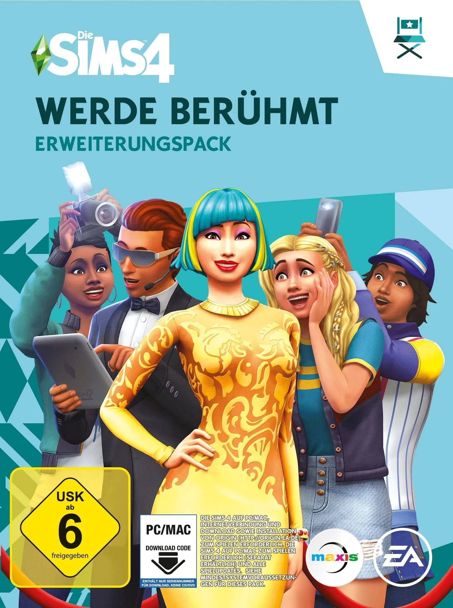 Die Sims 4 Werde Berühmt (EP6)| Erweiterungspack | PC/Mac | VideoGame | Code in der Box | Deutsch