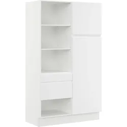Mehrzweckschrank-Set IMPULS KÜCHEN "Warschau", weiß mit beton, optik natur, B:120cm H:206,2cm T:60cm, Holzwerkstoff, Pulverlack, Kastenmöbel-Sets, Vielfältige Varianten verfügbar; kombinierbar mit anderen Artikeln