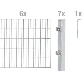 GAH Alberts Doppelstabmattenzaun 1200 x 160 cm Silber/Metall