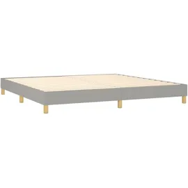 vidaXL Boxspringbett mit Matratze & LED Hellgrau 200x200 cm Stoff