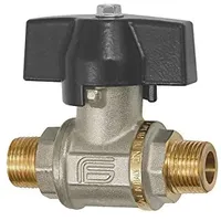 Riegler Kugelhahn schwere Ausführung, Flügelgriff, AG/AG, MS vern., R