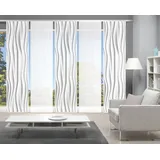 VISION S Schiebegardine VISION S "WELLO 5er SET" Gr. 1, grau, B:60cm H:260cm, Polyester, Gardinen, Bambus-Optik, Digital bedruckt