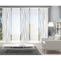 VISION S Schiebegardine VISION S "WELLO 5er SET" Gr. 1, grau, B:60cm H:260cm, Polyester, Gardinen, Bambus-Optik, Digital bedruckt