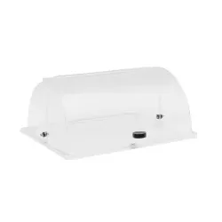 APS GN Rolltophaube, H: 19 cm, schwarzer Griff, Leichtgängige Haube für den schnellen Zugriff auf Speisen, GN 1/2