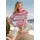 GOLDNER Rundhalspullover mit Ringel-Muster Pink 50