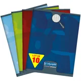 Calligraphe Clairefontaine 108712C - Packung mit 10 Heften Calligraphe 24 Blatt, 17x22cm, 90g, franzözische Lineatur, geheftet, farbig sortiert, 1 Pack