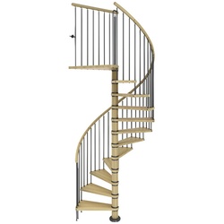 DOLLE Spindeltreppe »Winnipeg«, holz, 13 Stufen, bis 315cm Raumhöhe - braun