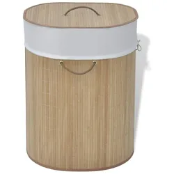 vidaXL Bambus-Wäschekorb Oval Natur