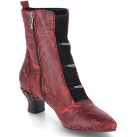 SIMEN Damen Stiefeletten Rot Glattleder marmoriert Größe: 39 - 39