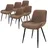 ML-Design Esszimmerstuhl Kunstleder braun 6er Set
