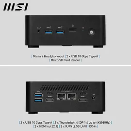 MSI Cubi NUC 1MG-213DE Mini-PC Intel Core 3 100U 2,3 GHz 8 GB RAM 256 GB SSD Windows 11 Pro