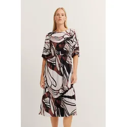 Sommerkleid BUGATTI, Damen, Gr. 36, Normalgrößen, 680, rost, 100% Viskose, geblümt, normal, 3/4-Ärmel, Kleider, mit Volants & Teilungsnähten