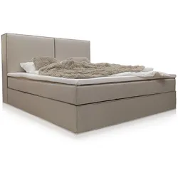 Boxspringbett Detroit - Chenille-Stoff - Beige
