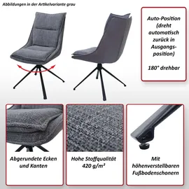 MCW Esszimmerstuhl MCW-N71 Kunstleder grau