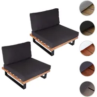 Mendler HWC-H54 Loungesessel hellbraun/dunkelgrau
