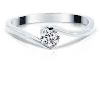 Adam & Eve Verlobungsring Brillantring 585/- Gold - Weißgold mit 0,10 ct. / 0,15 ct. / 0,25 ct. (Solitärring AE23, Diamantring), inklusive Echtheitszertifikat - Gravur möglich silberfarben 52