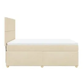 vidaXL Boxspringbett mit Matratze Creme 140x190 cm Stoff