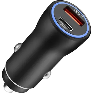 Hoppac Zigarettenanzünder USB C,PD 30W+QC3.0 Kfz Ladegerät USB C,Mini USB Zigarettenanzünder Adapter,Auto Ladegerät USB C Für Schnelles Aufladen,12V USB Adapter Auto Kompatibel Mit Der iphone 15-Serie