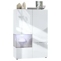Vladon Vitrine, Sand, 91.5x136.5x37 cm, Wohnzimmer, Wohnwände, Vitrinenschränke