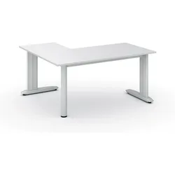 Bürotisch PRIMO FLEXIBLE, 1600 x 1400 mm, weiß