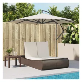 vidaXL Doppel-Sonnenliege 98 x 60 x 37 cm Braun