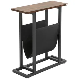 Homcom Beistelltisch mit Stofftasche, Couchtisch, Dunkelbraun