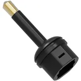HDSupply Audio Adpater, Mini Toslink Stecker auf Toslink Buchse, 3,5mm optischer Toslink Adapter für Subwoofer, Soundbar, Fernseher, HiFi, Verstärker, Schwarz