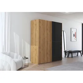 Rauch Schwebetürenschrank SCALE-WOOD 181 x 223 x 68 cm Schwarz
