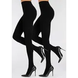 LASCANA Strickstrumpfhose Damen 2x schwarz Gr.52/54