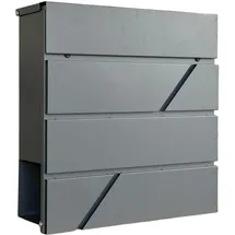 Relaxdays Briefkasten schwarz inkl. Zeitungsfach