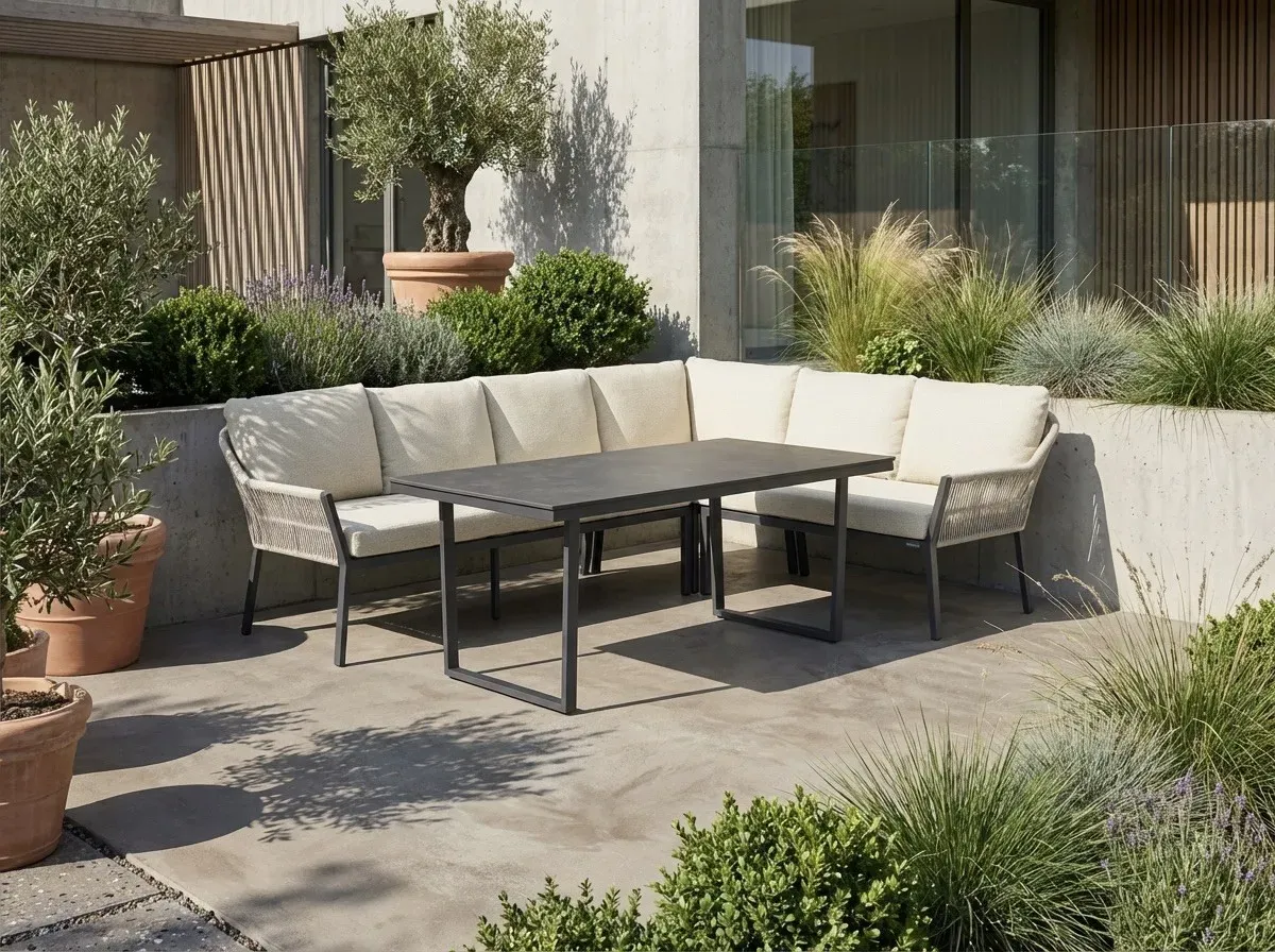 Dining-Loungeset Ravenna - Das Set besteht aus: 1 x Tisch Ravenna 180 x 90 cm, 1 x Dining-Lounge Ravenna.