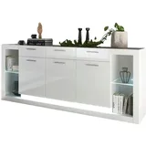 furn.design Sideboard in weiß Hochglanz Kommode 198 x 83 cm Ladis