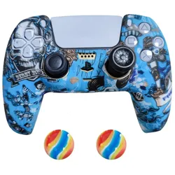 2 x Schutzhülle für Playstation 5 DualSense Controller Skin Silikon Schutz Motiv