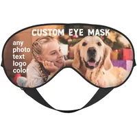 Individuelle Augen-Schlafmaske für Männer und Frauen, personalisierte Augenabdeckung Schatten mit Fototext-Logo, für Zuhause, Reisen, Büro