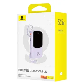 Baseus Qpow Pro+ 10000mAh Powerbank 22.5W USB-C/USB-A mit Kabel - Violett