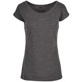 Build Your Brand Ladies Wide Neck Tee Charcoal XS
