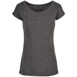 Build Your Brand Ladies Wide Neck Tee Charcoal XS