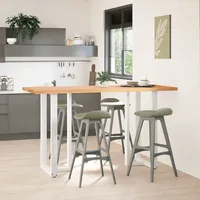 VidaXL Bartisch Hellbraun 200x80x102 cm Massivholz Eiche Rechteckig -