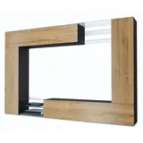 Vladon Wohnwand, Eiche, Holzwerkstoff, 262x182.5x39 cm, Wohnzimmer, Wohnwände, Wohnwand-Sets