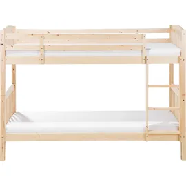Beliani Hochbett Revin 90 x 200 cm Kiefer hellbraun