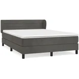 vidaXL Boxspringbett mit Matratze Dunkelgrau 160x200 cm Samt