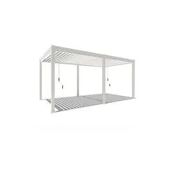 Weide Classic | Aluminium Pavillon  | 3 x 5,3 M | Lamellendach weiß | Pergola freistehend