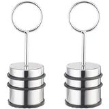 Relaxdays Türstopper, mit Griff, 2er Set, Schwarz,Silber