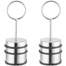 Relaxdays Türstopper, mit Griff, 2er Set, Schwarz,Silber